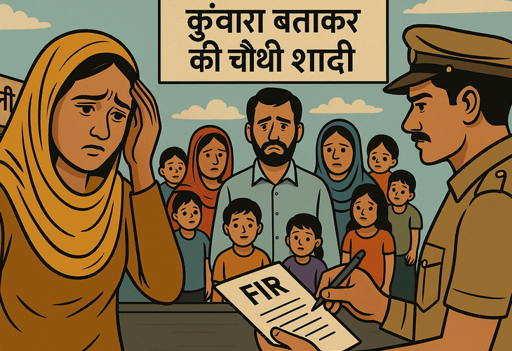 He got married claiming to be a bachelor but turned out to be the husband of three wives | कुंवारा बताकर की शादी, निकला तीन बीवियों का पति: पहली तीन पत्नियों से हैं 10 बच्चे, चौथी पत्नी ने दर्ज कराई FIR – Bareilly News